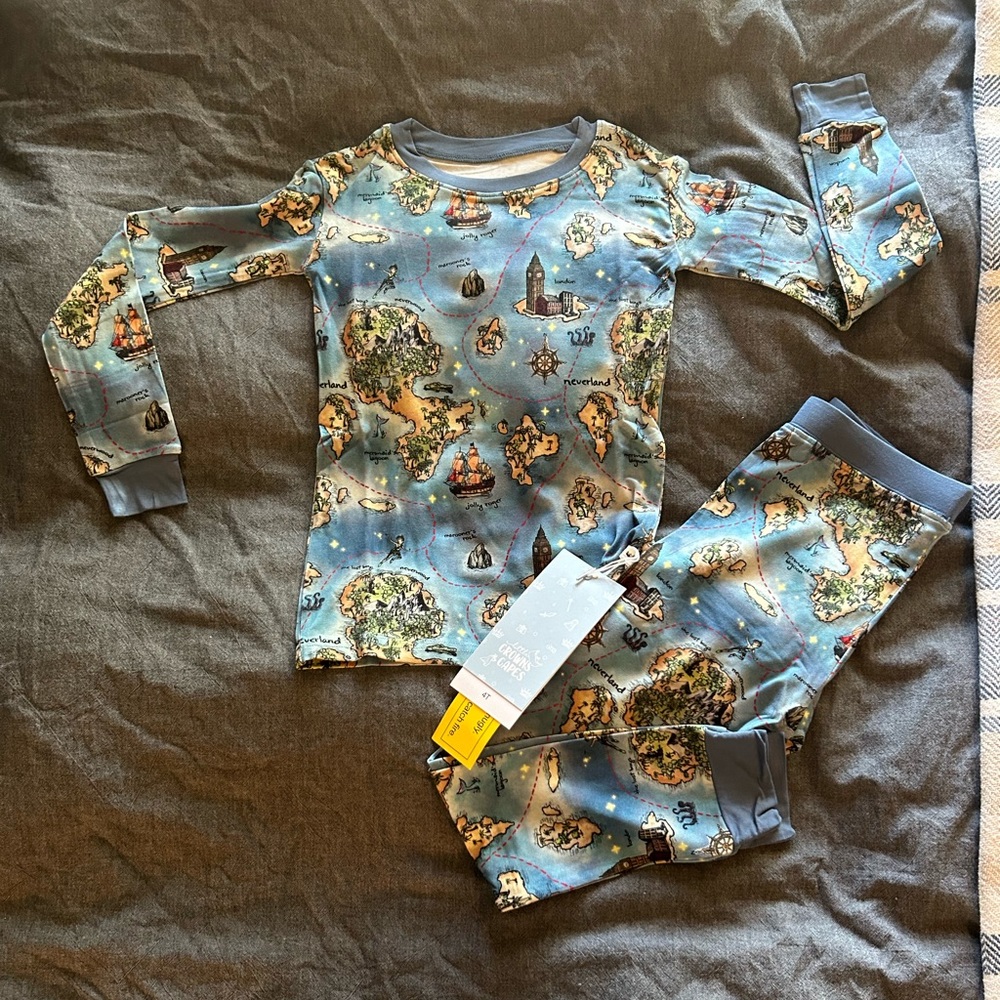 Little Crowns and Capes Neverland Map Long Sleeve Set - 4T